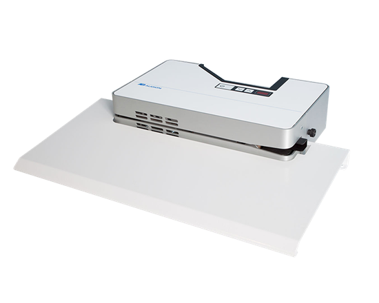 Work table D 541 - Supports (smaller) products when using the Audion D 541, Audion's most compact continuous sealer. The work table provides support during the sealing and ensures equal sealing performance of all packs.