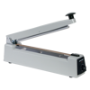 Eco sealer - Una saldatrice a impulsi di base che genera una saldatura da 2 mm per buste di PE/PP o per film tubolare in polietilene. Il coltello opzionale permette di realizzare buste personalizzate di qualsiasi lunghezza. Progettata per la saldatura di volumi piccoli (non adatta alla produzione industriale o all'uso ripetitivo). Lunghezza massima della saldatura disponibile: 400 mm.