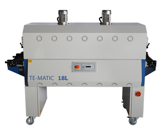 TM 18L Shrink tunnel - Large double chamber shrink tunnel ideal for shrink wrapping larger size products or packingseveral small products at extra high speed (max. 29 m/min). The controllable shrink temperature and conveyor speeds guarantees an excellent shrink result and professional presentation of your product.