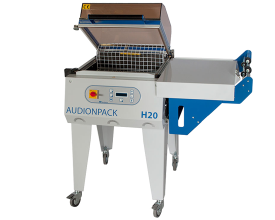 Audionpack H20 - Confezionatrice termoretraibile facile da usare che salda e restringe in un unico passaggio. Costruzione robusta ideale per piccole/medie quantità di produzione e per confezionare una grande varietà di prodotti di diverse dimensioni. È dotata di un grande ventilatore per una circolazione dell'aria migliore e più regolare, che risulta in una capacità di restringimento eccellente e in una confezione perfetta.