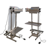 Industrial Sealmaster ISM - The Master among the smaller tabletop sealers: industrial, but electrical driven. Producing a powerful and strong (bi-active) 5 mm seal, enabling to seal thicker materials as well. Sealing and cooling time can precisely be set in the digital control panel. Designed for packaging parts and food, provided with a heavy duty covering and seal wire tensioners which accomodate intensive sealing. 3 Years warranty (excludes wearing parts).