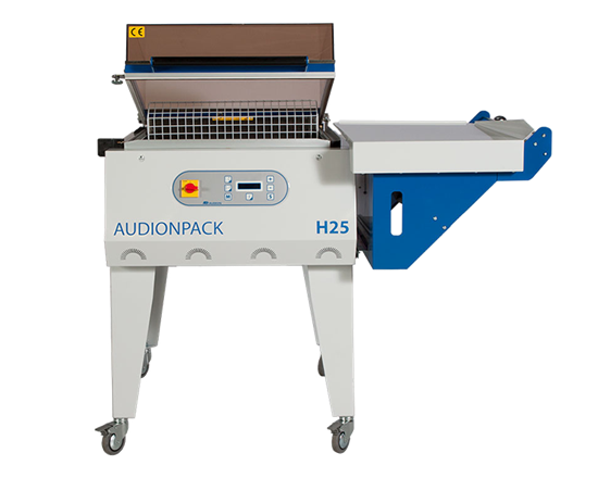 Audionpack H25 - Pour les produits plus imposants, l'Audionpack H25 s'impose comme le grand frère du H20. Sa longueur de soudure de 560 mm permet d'encapsuler aisément des objets encombrants. Mariant technologies de pointe et conception astucieuse, il garantit un emballage parfait à chaque cycle.