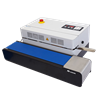 D 545 Bandsealer - The D 545 bandsealer is a flexible continuous bandsealer available in both vertical and horizontal design. Made in Germany, standing for high quality and durability. This band sealer has a temperature controller with a digital readout and includes an automatic cool down function. The integrated conveyor belt is adjustable accommodating larger products. The throughput speed of 10 meters/minute make the D 545 ideal for implementation in medium-duty packaging in food and non-food. 