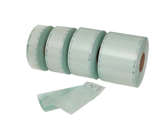 Medical paper rolls - Audion medical paper tubular film for medical packaging.  This laminate on roll is made of transparent film and paper, so that the content of each bag is clearly visable. Suitable for steam sterilisation.