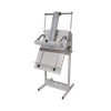 Pandyno - The most simple manual bagging machine. Equipped with a support for mounting your desired filling chute. The filling chute needs to be covered with tubular film to produce quick and efficiently filled bags.  Easy and light-weight operation by pressing the seal arm to start the cycle. 
