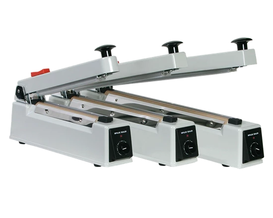 Eco sealer - A basic impulse sealer generating a 2 mm seal on PE/PP bags or tubular polyethylene film. The optional knife allows you to make your own customized bags at any length. Designed for low-volume sealing (not suitable for industrial production or repetitive use). Maximum available seal length 400 mm.