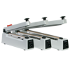 Eco sealer - Una saldatrice a impulsi di base che genera una saldatura da 2 mm per buste di PE/PP o per film tubolare in polietilene. Il coltello opzionale permette di realizzare buste personalizzate di qualsiasi lunghezza. Progettata per la saldatura di volumi piccoli (non adatta alla produzione industriale o all'uso ripetitivo). Lunghezza massima della saldatura disponibile: 400 mm.